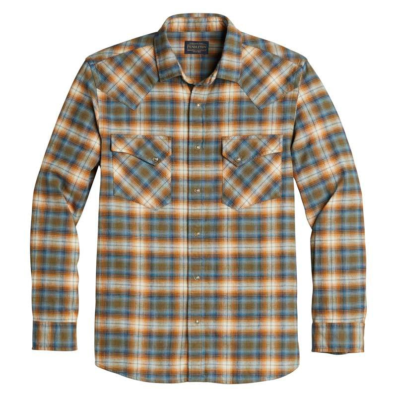 Pendleton | Honey Ginger Blue Plaid Wyatt Shirt – Outpost Western Store